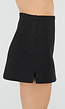 Zwarte Pinstripe Mini Skort met Split en Stretch Broekje