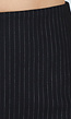 Zwarte Pinstripe Mini Skort met Split en Stretch Broekje