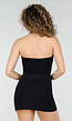 Zwarte Padded Halter Top met Mesh Detail Ruches en Stretch