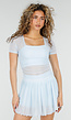 Lichtblauwe Mesh Crop Top