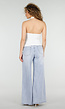 Witte Halter Top met Kant Inzet en Mesh Details