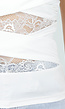 Witte Halter Top met Kant Inzet en Mesh Details