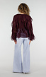 Bordeaux Chiffon Blouse met Ruffles en Lange Mouwen