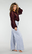 Bordeaux Chiffon Blouse met Ruffles en Lange Mouwen