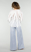 Witte Chiffon Blouse met Ruffles en Lange Mouwen