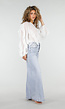 Witte Chiffon Blouse met Ruffles en Lange Mouwen
