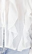 Witte Chiffon Blouse met Ruffles en Lange Mouwen