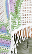 Witte Gehaakte Top met Regenboogprint en Franjes