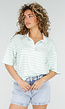 Mintgroene Gestreepte Polo T-shirt