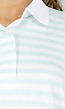 Mintgroene Gestreepte Polo T-shirt met Kraag en Korte Mouwen