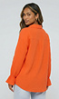 Oranje Mousseline Blouse met Trompetmouwen