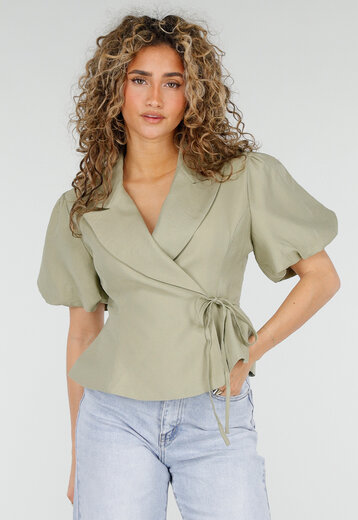Olijfgroene Wikkelblazer
