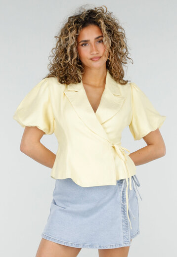 Lichtgele Getailleerde Blazer