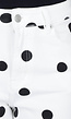 Witte Denim Wide Leg Jeans met Zwarte Stippen Print