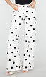 Witte Denim Wide Leg Jeans met Zwarte Stippen Print