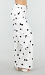 Witte Denim Wide Leg Jeans met Zwarte Stippen Print