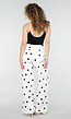 Witte Denim Wide Leg Jeans met Zwarte Stippen Print