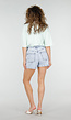 Lichtblauwe Denim Shorts met Stretch, Hoge Taille en Korte Lengte
