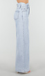 Lichtblauwe Denim Wide Leg Jeans met Hoge Taille