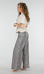 Grijze Denim Leopard Print Wide Leg Jeans met Stretch