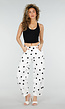 Witte Barrel Jeans met Zwarte Stippen en Hoge Taille