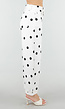 Witte Barrel Jeans met Zwarte Stippen en Hoge Taille