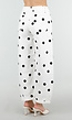 Witte Barrel Jeans met Zwarte Stippen en Hoge Taille