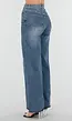 Blauwe High Waist Wide Leg Stretch Jeans met Wassing