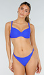 Kobaltblauwe Push Up Bikini Top met Beugel en Voorgevormde Cups