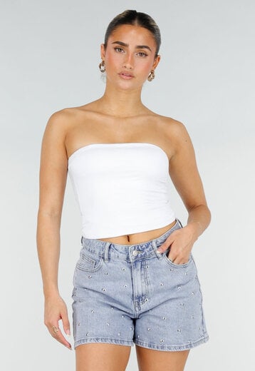 Witte Bandeau Top met Pads