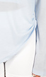 Lichtblauwe Zachte Longsleeve Top met Trekkoord en Wijde Mouwen