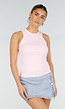 Roze Rib Tanktop met Racerback en Gele Tekst