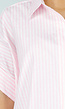 Roze Gestreepte Blouse met Korte Mouwen en Knoopsluiting