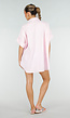 Roze Gestreepte Blouse met Korte Mouwen en Knoopsluiting