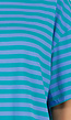 Blauw Groene Gestreepte T-shirt met Ronde Hals en Korte Mouwen