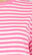 Roze Gestreept T-shirt met Korte Mouwen en Ronde Hals
