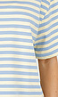 Geel Blauw Gestreept T-shirt met Korte Mouwen en Ronde Hals