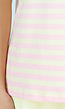 Roze en Geel Gestreept Oversized T-shirt met Korte Mouwen