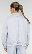 Lichtblauwe Denim Jas met Klepzakken, Drukknoopsluiting en Trekkoorden