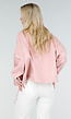 Roze Denim Jas met Klepzakken en Trekkoord