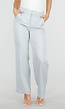 Lichtblauwe Wide Leg Pantalon met Steekzakken en Paspelzakken