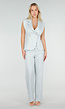 Lichtblauwe Wide Leg Pantalon met Steekzakken en Paspelzakken