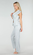 Lichtblauwe Wide Leg Pantalon met Steekzakken en Paspelzakken