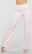 Lichtroze Wide Leg Pantalon met Steekzakken en Paspelzakken