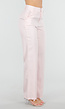 Lichtroze Wide Leg Pantalon met Steekzakken en Paspelzakken