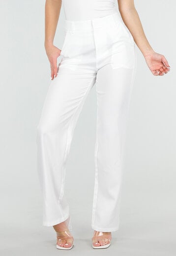 Witte Wide Leg Pantalon