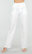 Witte Wide Leg Pantalon met Steekzakken en Paspelzakken