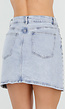 Lichtblauwe Denim Rok met Studs en Rechte Pasvorm en Steekzakken