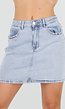 Lichtblauwe Denim Rok met Studs en Rechte Pasvorm en Steekzakken