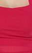 Rode Padded Halter Top met Mesh Detail Ruches en Stretch
